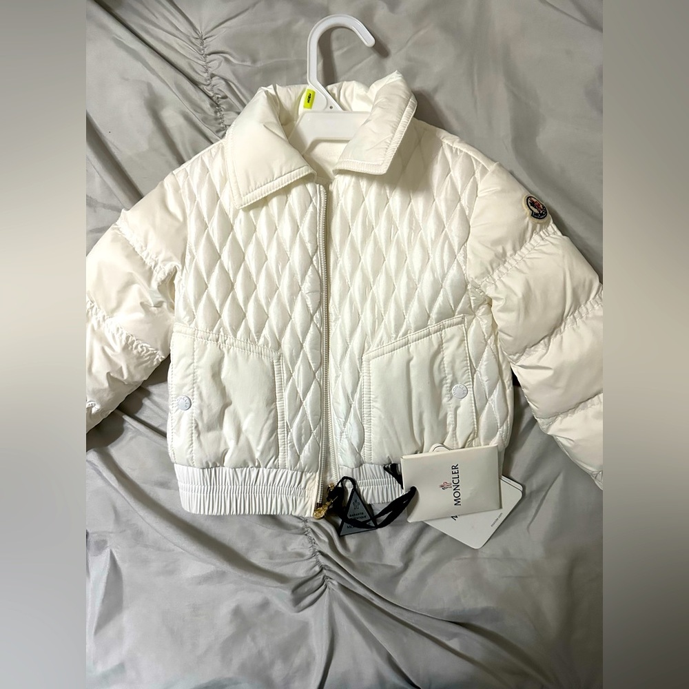 Brand new with tags white Moncler jacket for babies